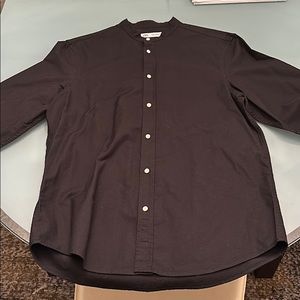 Zara Men’s Med cotton banded collar shirt